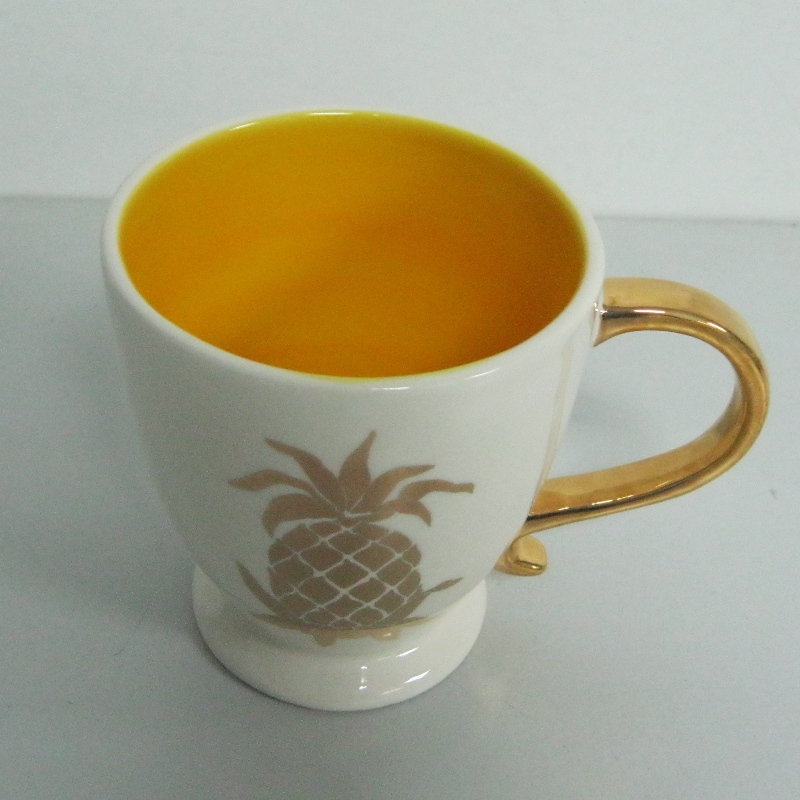 Logo personalizat Gold Metallic Decal Promotion Ceramic Mug de cafea